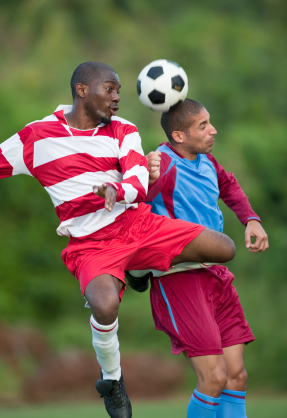 Heading in soccer might lead to brain injury.