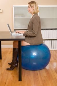Sitting on stability ball