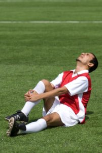 Faking soccer injury