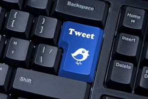 Tweet button on computer