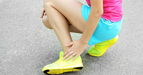 Jogger with foot pain from a serious injury